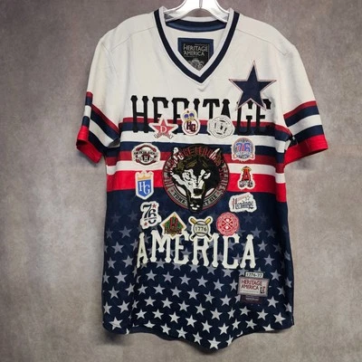 1776 Heritage America Denim Distilería Béisbol Pullover Camiseta Camisa Para Hombres XL Foto 1 de 4