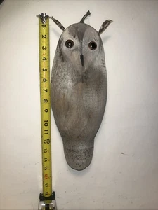 great horned  owl decoy glass eye crow rodent hunting vintage - Picture 1 of 20