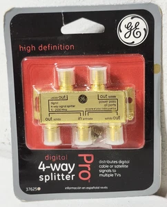 GE Digital 4-Way Splitter High Definition Pro TV Video Audio #37625 NEW - Picture 1 of 5
