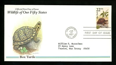 US FDC #2326 Wildlife Series 1987 PCS Cachet Box Turtle - Image 1 of 3
