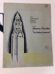 Vintage 1931 Maurice Chevalier Film Premiere Program "The Smiling Lieutenant" - Picture 1 of 5