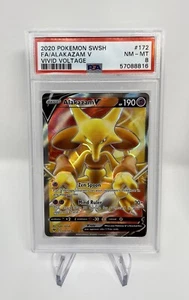2020 Pokemon SWSH FA Alakazam V Vivid Voltage 172 PSA-Graded 8 NM-Mint Card - Picture 1 of 2
