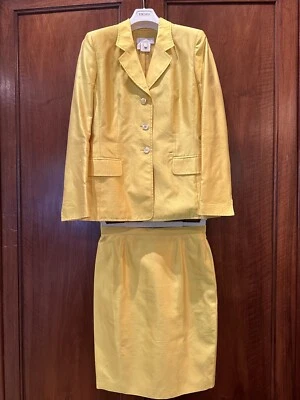 Traje ESCADA Margaretha Ley Talla 8 EU Talla 38 100% Seda Conjunto de 2 piezas Chaqueta y Falda Foto 1 de 4