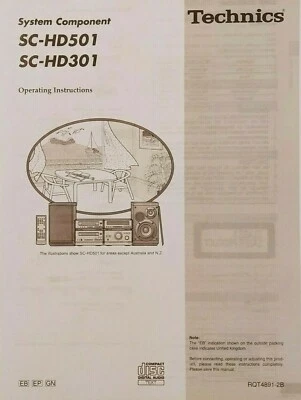 Technics SC-HD501 / SC-HD301 Mini System - Operating Instructions - USER MANUAL  - Image 1 of 2