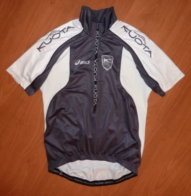 Vintage Asics KUOTA Men's Size M Medium Short Sleeve Cycling Jersey 1/2 Zipper - Image 1 of 4