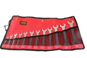 12pc Industrial Quality Double Open End Spanner Set: 6x7-30x32mm 1-year Warranty - Picture 1 of 4