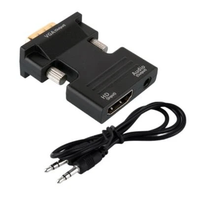 1080P HDMI Female to VGA Male W/ Audio Output Cable Converter Adapter Lead♤ - Bild 1 von 4
