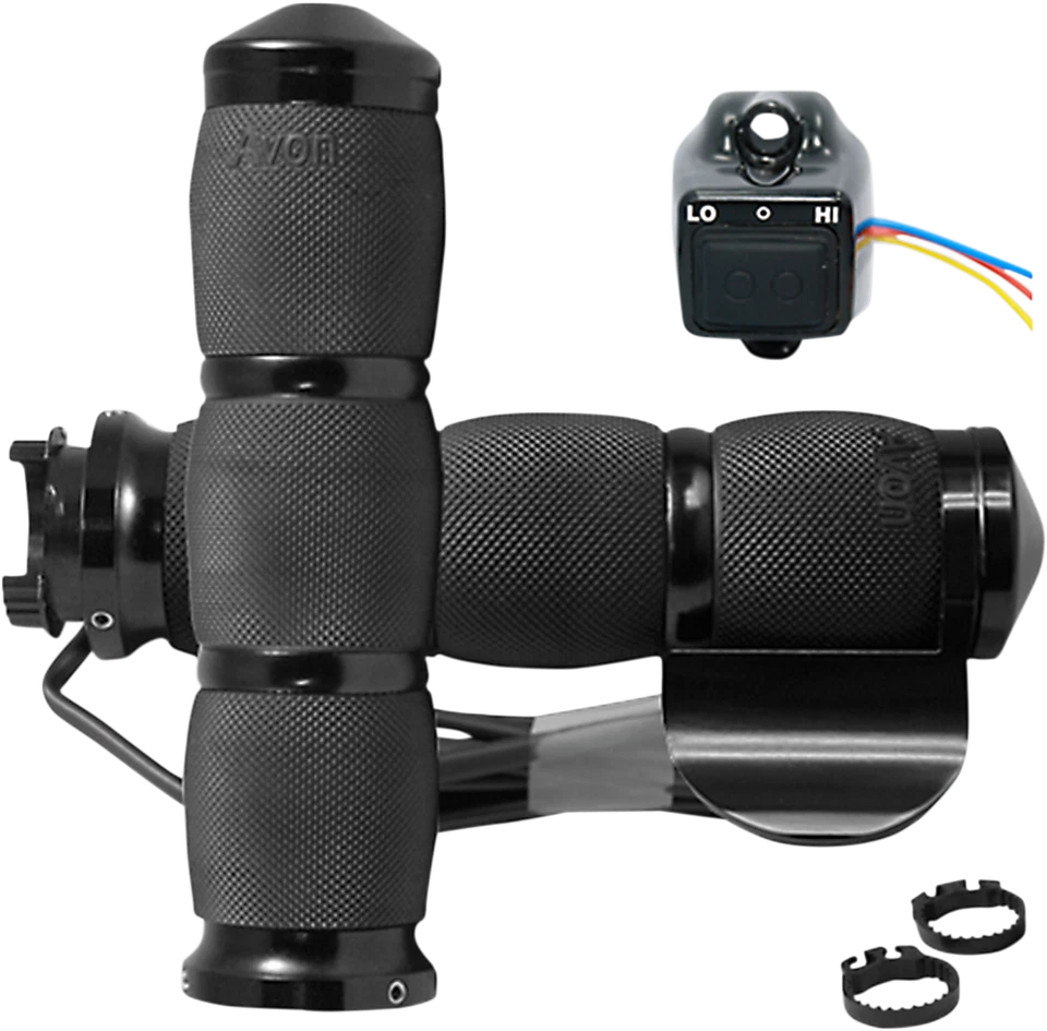 Empuñaduras térmicas acolchadas de aire Avon anodizadas negras de 3 anillos Boss MT-AIR-90A-BO-H Foto 1 de 1