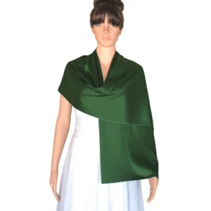 Emerald Green Shawl. Silk Long Scarf. Silk Wrap Scarf. Soft Silk Shawl. - Picture 1 of 4