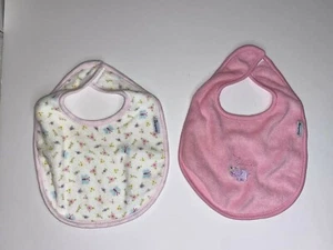 Set of 2 Gerber Baby Bibs. Start healthy stay healthy Pink white - Picture 1 of 12