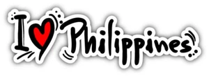 Calcomanía adhesiva para parachoques de coche de viaje I Love Philippines - ''TALLAS" - Imagen 1 de 1