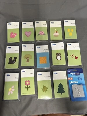 Quickutz Die Cuts 2x2 Lot 15 Scrapbooking Card Making Crafts Tags Flowers Trees - Image 1 of 4