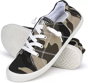 Sowift Womens Shoes Low Top Canvas Sneakers Casual Lace Up Slip-on Size 9 - Picture 1 of 7