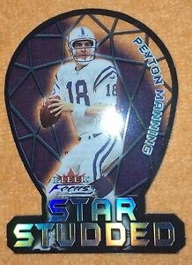 PEYTON MANNING FLEER FOCUS 2000 STAR STUDDED #1 DIE-CUT INDIANAPOLIS COLTS  MINT