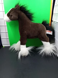 Clydesdale Horse Dale Plush Gund 11"H Brown White Pony #042984 Stuffed Animal - Picture 1 of 16