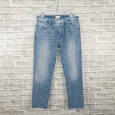 MOTHER Denim Men's The Chaser Ankle crop Jeans in Blue Block Party Size 33