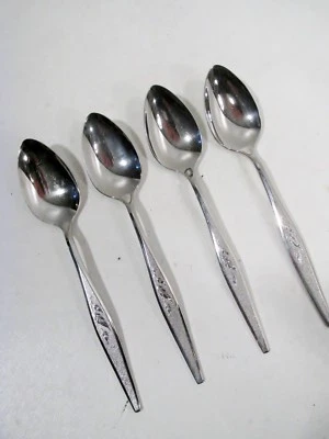 Vtg ONEIDA Community Stainless WOODMERE 4 Teaspoons - Image 1 of 3