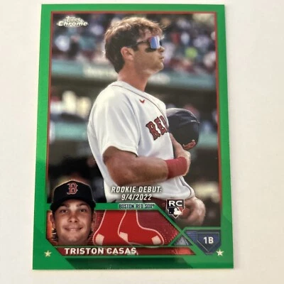 2023 Topps Chrome Update Debut Green Refractor /99 Triston Casas Rookie RC - Image 1 of 3