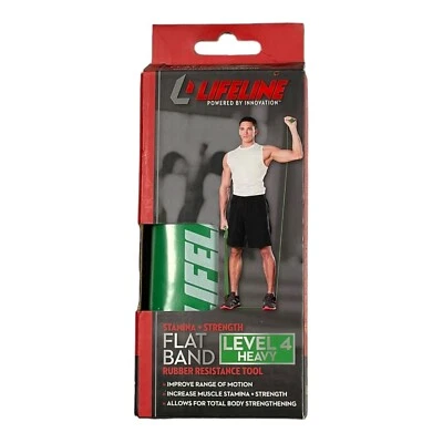 Herramienta de resistencia de goma Lifeline de banda plana nivel 4 pesada para resistencia NUEVA en caja Foto 1 de 4