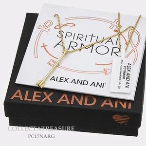 Auténtico collar ajustable Alex and Ani Arrow 18""-21"" (14kt GP) - Imagen 1 de 1
