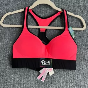 Victorias Secret PINK Ultimate Push Up Racerback Sports Bra Hot Pink Size S New - Picture 1 of 7