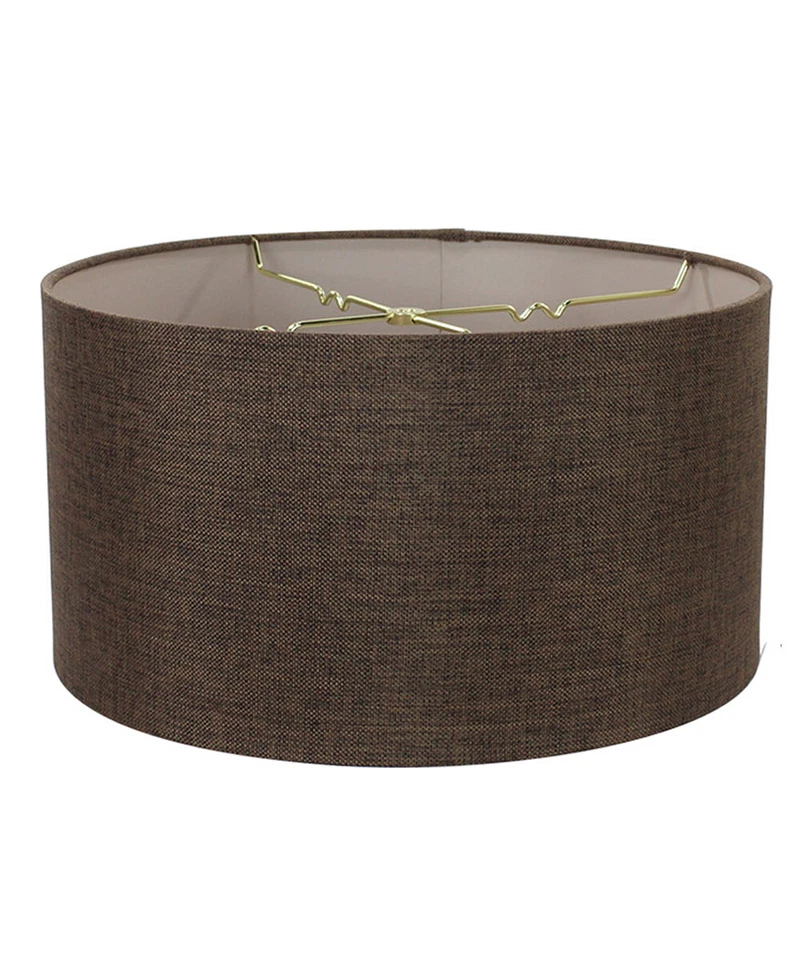 Home Concept Chocolate Burlap Shallow Drum Lampshade 18x18x10 181810DRHB