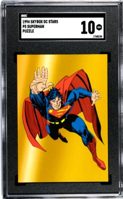 1994 SKYBOX DC STARS PUZZLE SUPERMAN #P5 SGC GEM MINT 10 POP 3 - Image 1 of 2