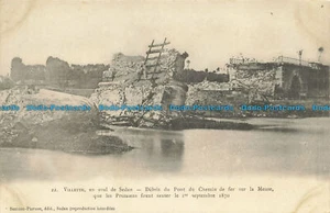 R637966 Villette. en Aval de Sedan. Debris du Pont du Chemin de fer sur la Meuse - Bild 1 von 2