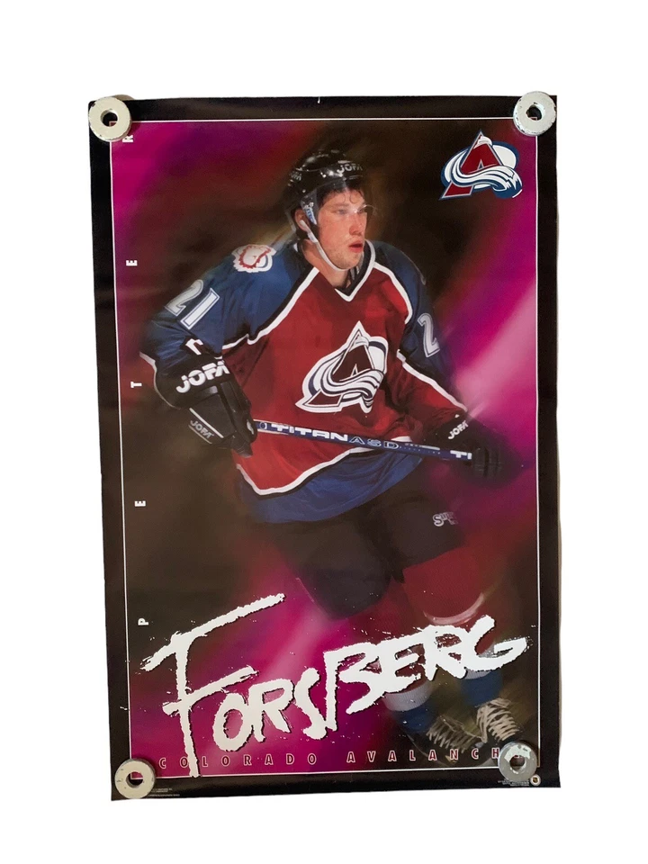 Póster raro de Peter Forsberg Colorado Avalanche 1995 NHL hockey 23x34,5 Foto 1 de 4