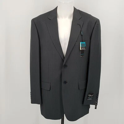 NWT Ferrecci Uomo 44R  Super 150's Hand Tailored Green Suit Jacket Pinstripe - Image 1 of 4