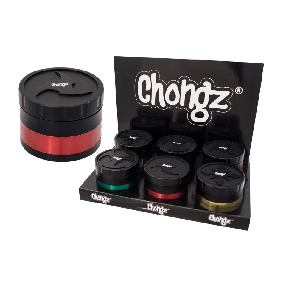 Chongz "Cyclone" 60mm 4 Part Metal Herb Grinder Sifter Smoking Accessory Crusher