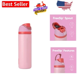 FreeSip 24 Unzen Isolierte Edelstahl Wasserflasche - Pink, Sportlich & Funktional - Bild 1 von 7