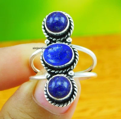 Anello pietra preziosa lapislazzuli argento sterling 925 fatto a mano... - Immagine 1 di 4