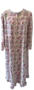 Anthony Richards Women's M Midi Nightgown Pink W/flowers Lace Ruffle Pleats NICE - Picture 1 of 13