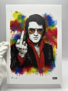 Chris Boyle Elvis Presley Urban art Mini poster print A4. A/P 1/5 + COA - Picture 1 of 3