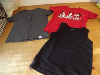3 little boys TEE SHIRTS size 6-7 GRAY MARVEL BLK PANTHER RED MICKEY MOUSE BLACK - Image 1 of 4