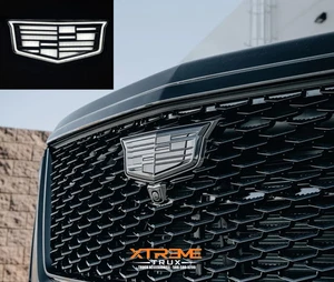 Black LED Grille Emblem Fits 2021-2025 Cadillac Escalade Black White Illuminated - Picture 1 of 3