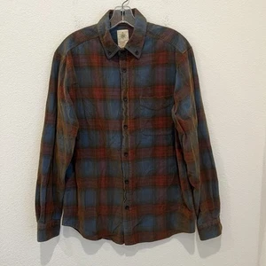 TERRITORY AHEAD Vintage Multicolor Plaid Corduroy Button Down Shirt Men's Size M - Picture 1 of 15