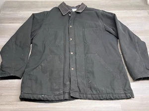 Giacca vintage stile Dickies Detroit trapuntata foderata colletto in velluto a coste taglia XL nera - Foto 1 di 9