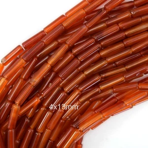 Cuentas tubo cornalina roja 4x13mm 15" hebra 13mm S1 - Imagen 1 de 1