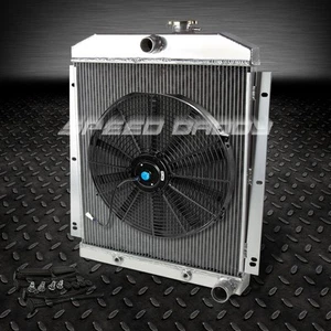 3-ROW FULL ALUMINUM RADIATOR+16" FAN FOR 47-54 CHEVY 3100/3600/3800 TRUCK PICKUP - Picture 1 of 1