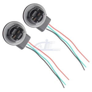 2Pcs 3157 Bulb Socket Brake Front Turn Signal Light Harness Wire Plug Connector - Foto 1 di 12