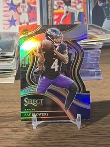 2023 Panini Select - Zay Flowers Club Level Red Blue Prizm die-cut - Picture 1 of 2