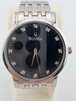 Bulova 96D106 Men's Quartz Wristwatch Stainless Steel 12 Diamonds - Image 1 of 4