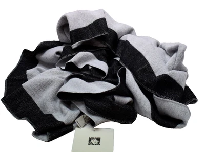 Cachecol de malha reversível Anne Klein cinza urze carvão novo! Novo com etiquetas - Imagem 1 de 4