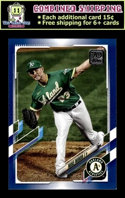 2021 Topps Royal Blue #329 Mike Minor - Oakland Athletics - Image 1 of 2