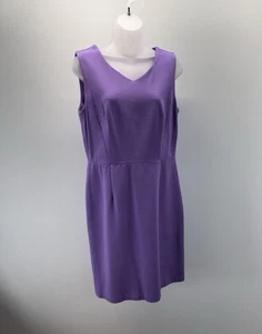 TALBOTS Purple Sleeveless V Neck Sheath Business Dress Women’s Size 10P - Picture 1 of 7