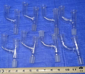 8) Kimble KIMAX Vintage Laborglas 3 Drei-Wege Destillationsanschlussadapter - Bild 1 von 9