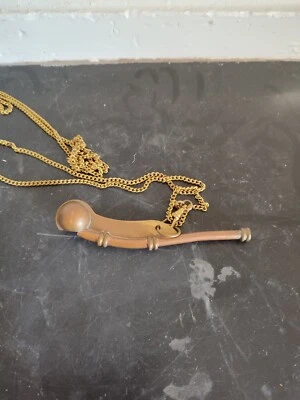 Sifflet de manœuvre ancien en métal XXe sifflet de bosco - Photo 1/4