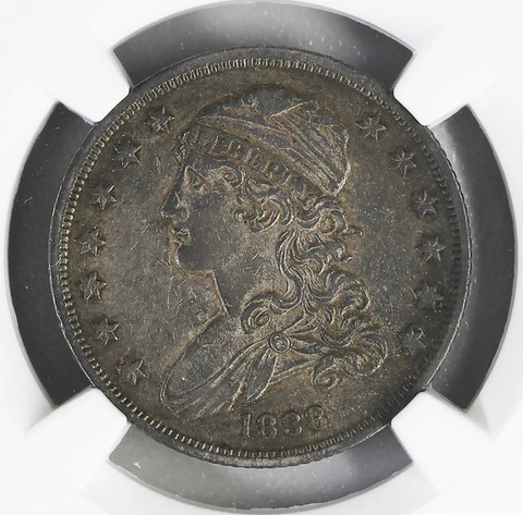 Capped USA  25 Cents 1838  NGC  AU53 Cover